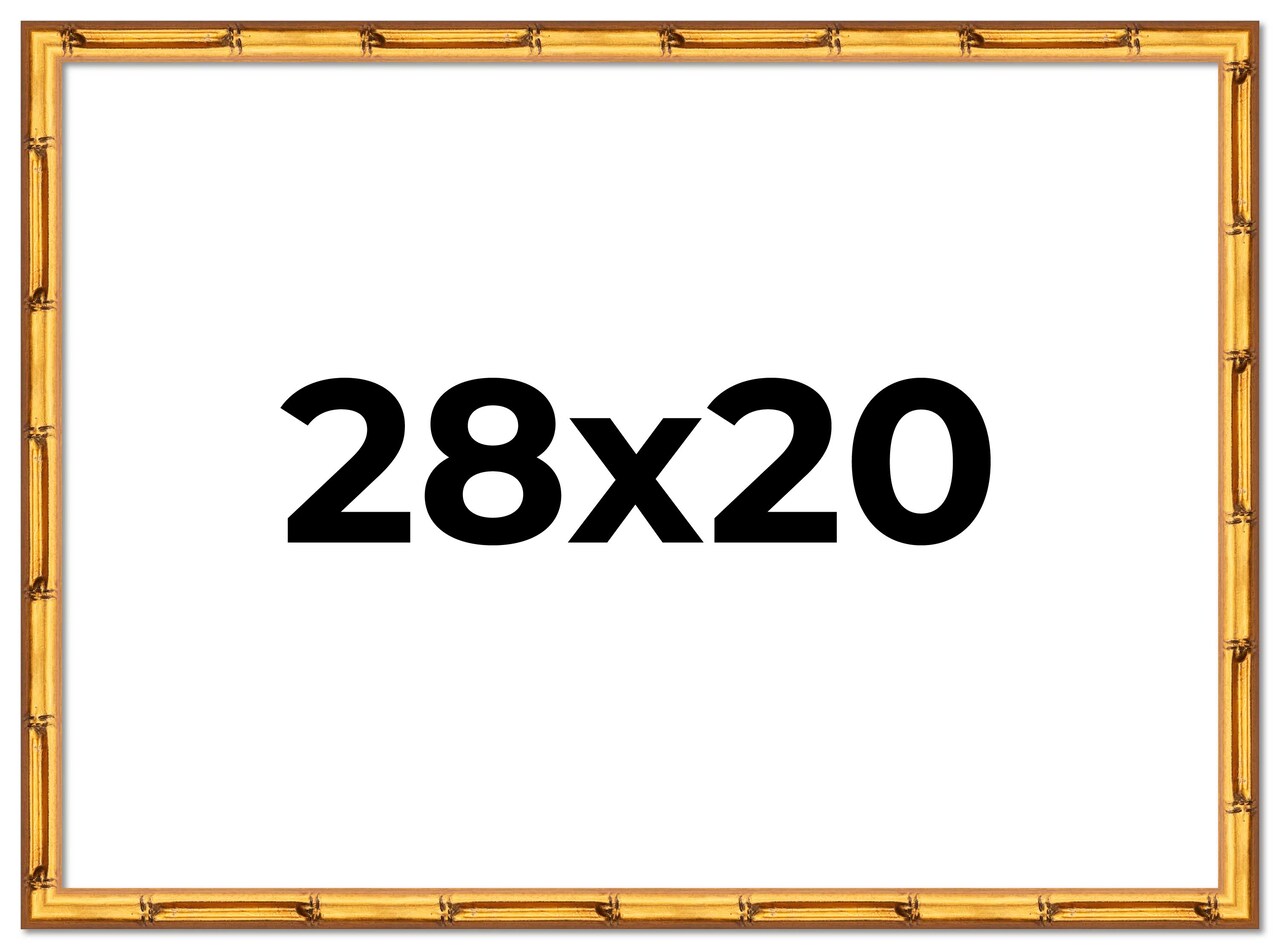 28x20 Bamboo Picture Frame with UV-Resistant Acrylic & Acid Free Backing, Available in 4 Finishes - Brown, Black, Gold, and Natural